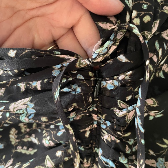 Veronica Beard Merrill Floral Drawstring Midi Dress - Picture 4 of 8